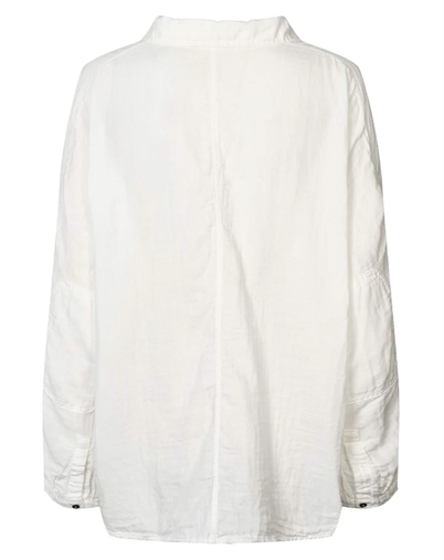 Rabens Saloner - Jojo Cotton Double Elbow Patch Skjorte - White